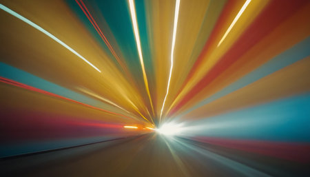 abstract of speed motion on the road with motion blur background.の素材