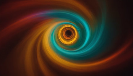 abstract color background with motion blur and lighting effects. Colorful spiralの素材