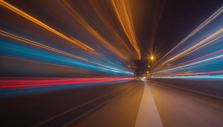 View from the car on the road with motion blur background,abstractの素材