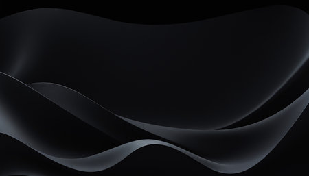 Abstract black wavy background. Futuristic technology style. Vector illustration.の素材