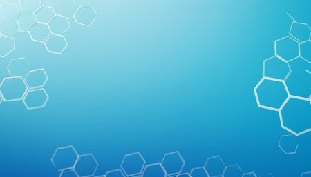 Abstract blue background with hexagons. 3d rendering, 3d illustration.の素材