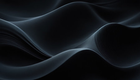 Abstract 3d rendering of wavy surface. Futuristic background with dynamic waves.の素材