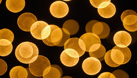 Abstract bokeh background of yellow lights. Christmas and New Year concept.の素材