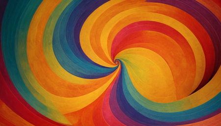Colorful spiral abstract background, close up of rainbow color swirl patternの素材