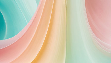 abstract background with soft focus and pastel colored curved lines.の素材