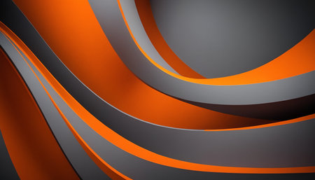 Abstract background with orange and black stripes. 3d render illustration.の素材