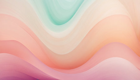 abstract colorful background with smooth wavy lines in pastel colorsの素材