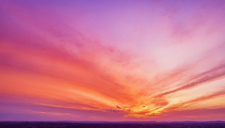 Colorful dramatic sky with cloud at sunset. Skyline at sunset.の素材