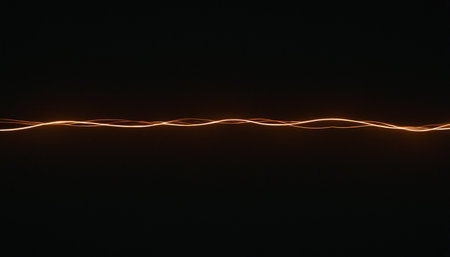 Abstract light lines on a black background in the form of a spiralの素材
