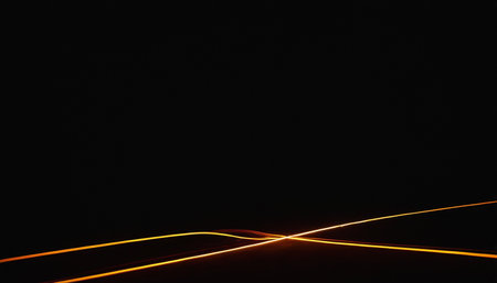 Car light trails in the tunnel. Long exposure photo taken in a tunnel.の素材