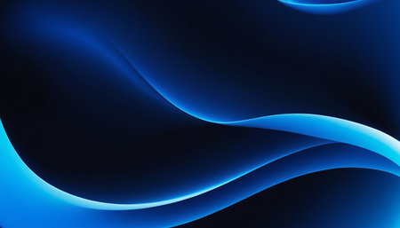 abstract blue background with some smooth lines in it (see portfolio for more in this series)の素材