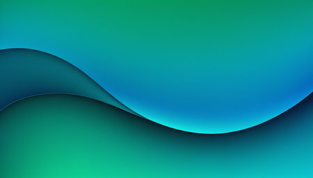 abstract background with smooth wavy lines in blue and green colorsの素材