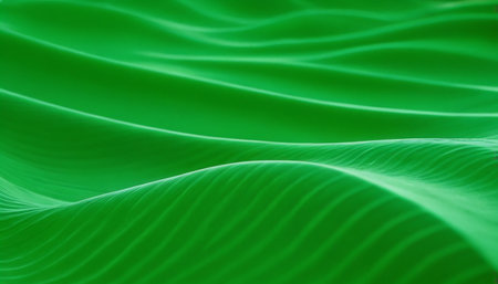 Green abstract background with smooth lines. 3d rendering, 3d illustration.の素材