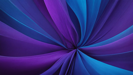 Abstract background of curved lines in purple and blue colors, computer-generated image.の素材