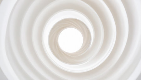 Abstract white spiral background. 3d rendering, 3d illustration.の素材