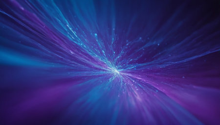 abstract background with blue and purple glowing particles. 3d renderingの素材