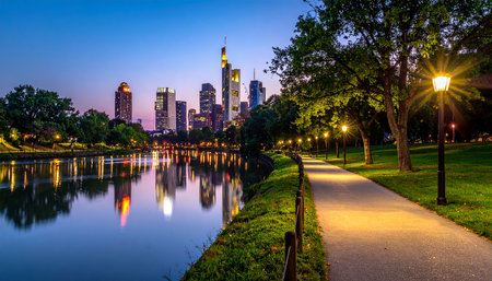 Beautiful cityscape of Hangzhou Lujiazui at nightの素材