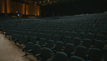 Empty auditorium of conference hall or seminar hall with rows of chairsの素材