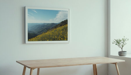 modern bright interiors apartment Living room mockup illustration 3D rendering computer digitally generated imageの素材