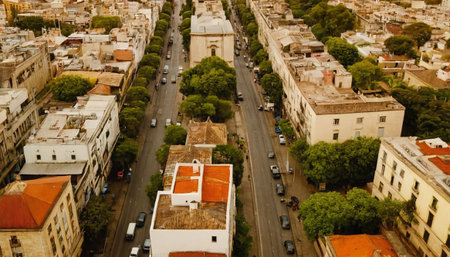 Aerial view of the city of Lisbon, Portugal. Panoramic photo.の素材