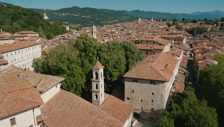 Panoramic view of Brescia, Lombardy, Italyの素材