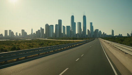 Highway in Dubai, United Arab Emirates. Dubai is the fastest growing city in the world.の素材
