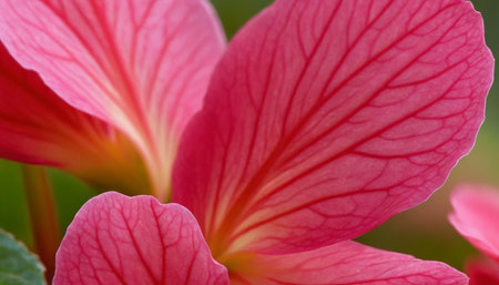 Close up of pink flower petals, shallow depth of field.の素材