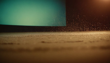 Falling sand on the floor. Abstract background with copy space.の素材