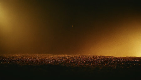 abstract background of golden bokeh lights and foggy backlightの素材
