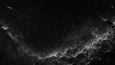 broken glass on a black background, cracks in the glass, abstract backgroundの素材