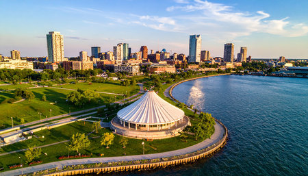 Aerial view of Boston, Massachusetts, USA. Boston is the third largest city in the United States.の素材