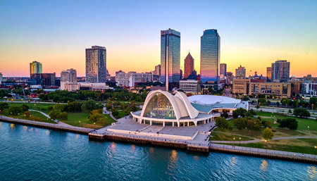 Sunset view of the city of Nashville, Tennessee, USA.の素材