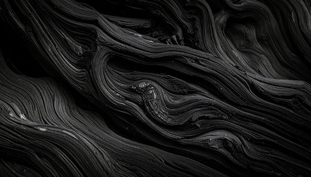 Abstract black and white wavy background. 3d rendering, 3d illustration.の素材