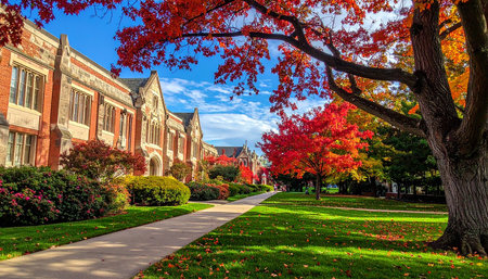 Autumn view of University of Toronto campus, Ontario, Canada.の素材