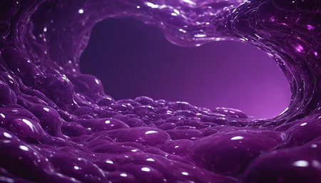 3d render of abstract background with purple fluid flowing into the centerの素材