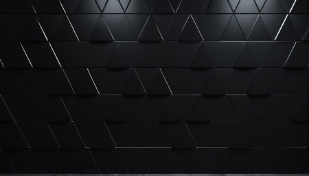 Abstract black geometric background. 3d rendering, 3d illustration.の素材
