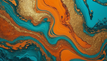 Marble abstract acrylic background. Marbling artwork texture. Agate ripple pattern. Gold powder.の素材