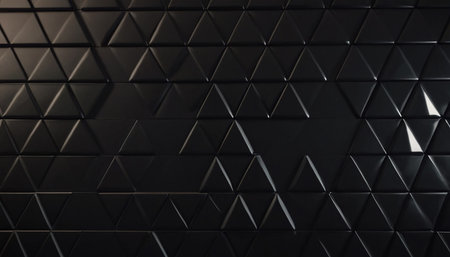 Black abstract geometric background. 3d rendering, 3d illustration.の素材