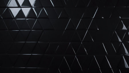 Abstract black geometric background. 3d rendering, 3d illustration.の素材