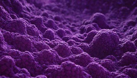 3d render of abstract background with purple particles. Science and medical backgroundの素材