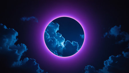 Night sky with moon and clouds, 3d rendering. Computer digital drawing.の素材