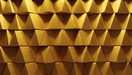 Abstract background of golden cubes. 3d rendering, 3d illustration.の素材