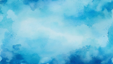 Abstract blue watercolor background with space for your text or image.の素材