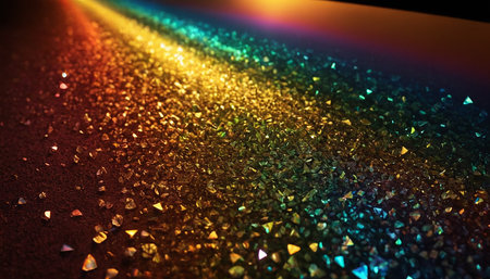 abstract multicolor background with sparkles and bokehの素材
