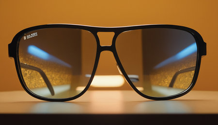 Eyeglasses on the table, close-up, selective focusの素材