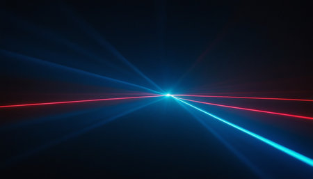 abstract image of speed motion on a dark background. neon linesの素材