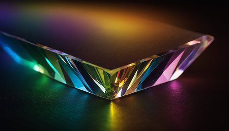 Colorful crystal on a black background, close-up, macroの素材