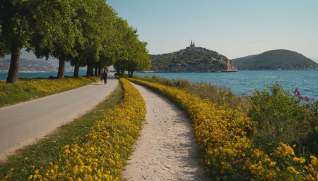 Coastal road to the old town of Budva, Montenegroの素材
