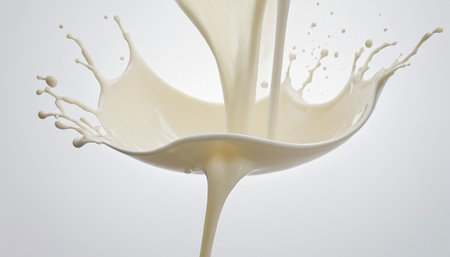 pouring milk splash isolated on white background,3d rendering.の素材