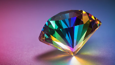Beautiful diamond on a colorful background. Jewelry and precious stones.の素材